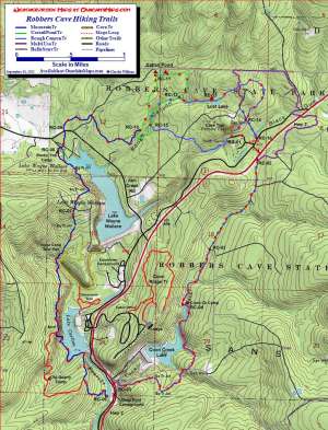 Robbers Cave Map at 1:24,000 scale.